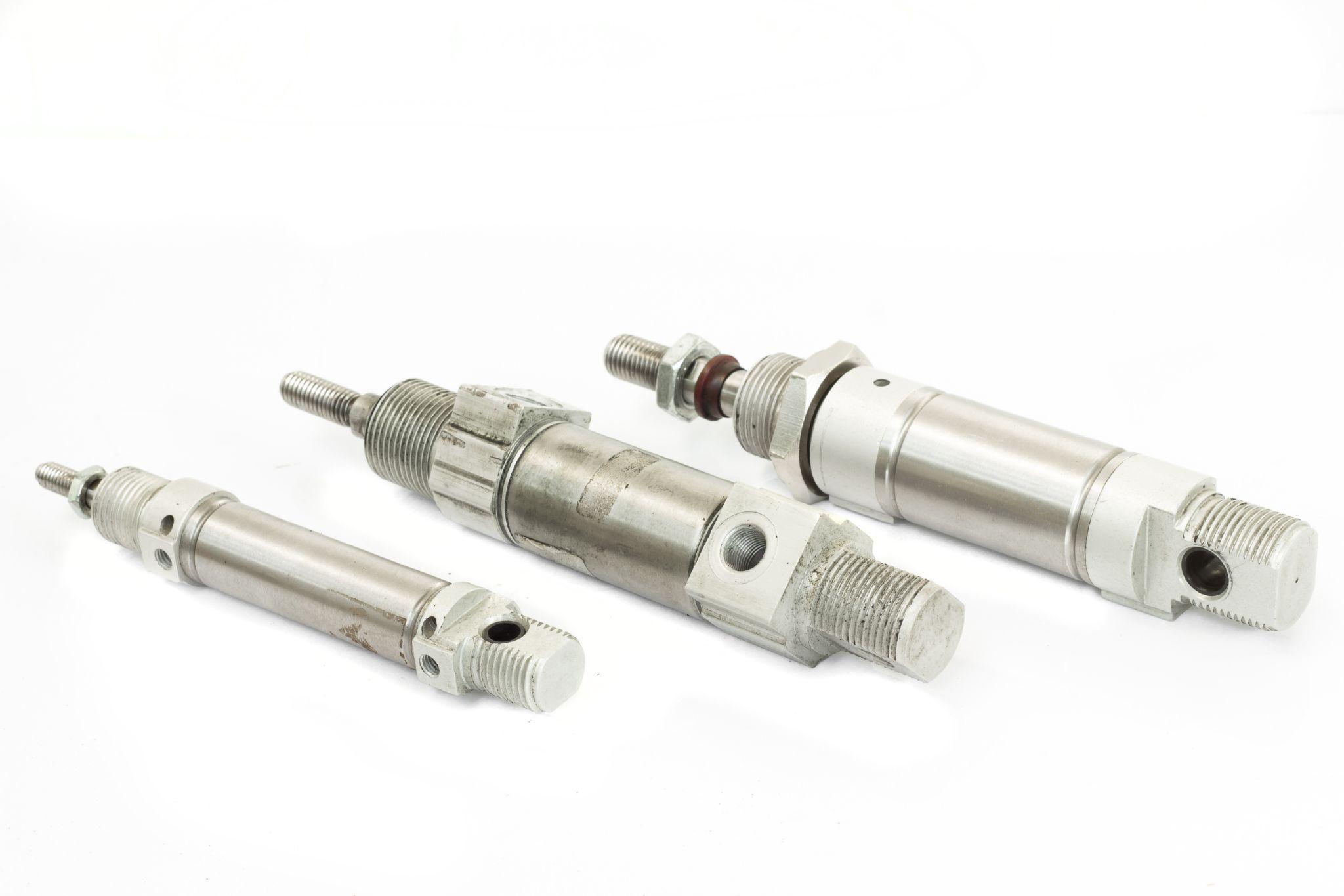 Hydraulic cylinder for industry on white background.