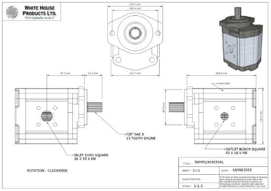 Picture of YALE GEAR PUMP / BETA EQUIV.