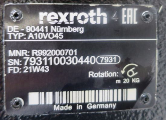 Picture of BOSCH REXROTH No. R992000701